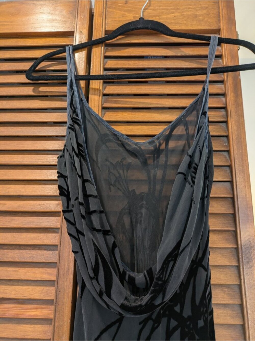 Victoria's Secret Slip Silk Blend Nightgown Dress Black S Sheer Burnout Y2K Goth - Picture 8 of 8